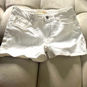 White denim shorts